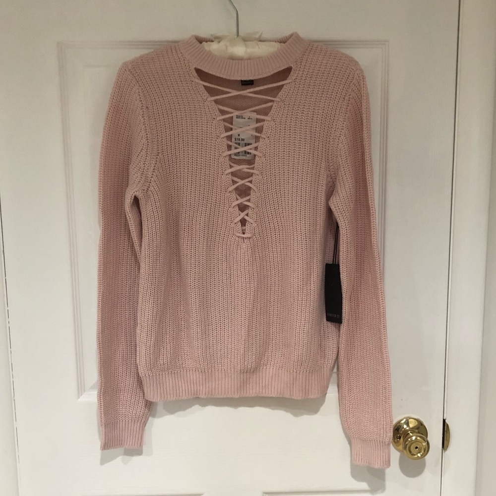 New Forever 21 Pink Lace Sweater